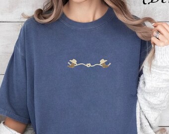Embroidered Cowgirl Boots Shirt, Country Western Gift For Her, Country Concert Shirt, Western Shirt for Women, Cowgirl Comfort Colors Tee