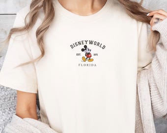 Embroidered DisneyWorld Florida Shirt, DisneyWorld Est 1971 , Disney Vacation T-Shirt, Mickey And Friends Shirt, Mickey Walt Disney Shirt
