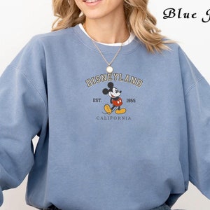 Embroidered Disneyland California Sweatshirt, Disneyland Est 1955 , Disney Vacation Crewneck, Mickey And Friends Sweater, Walt Disney Sweat
