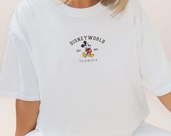 Embroidered DisneyWorld Florida Shirt, DisneyWorld Est 1971 , Disney Vacation T-Shirt, Mickey And Friends Shirt, Mickey Walt Disney Shirt