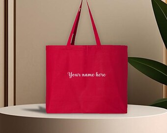 Embroidered Custom Name Tote Bag, Customized Initials Name Bag, Your Name Here Bag, Any Name Bag, Personalized Monogram Bag
