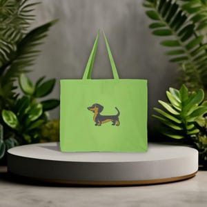 Embroidered Dachshund Tote Bag, Doxie Mom Tote Bag, Dog Mom Gift Bag, Dog Lovers Bag, Cute Dachshund Bag, Dachshund Mama Bag