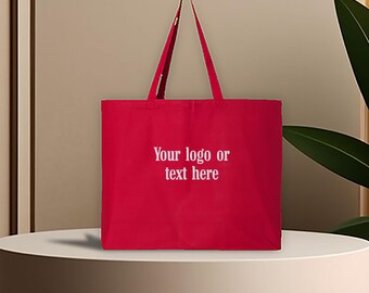 Embroidered Custom Your Logo Tote Bag, Your Logo Or Text Here Bag, Custom Text Bag, Minimal Monogram Bag, Personalized Bag