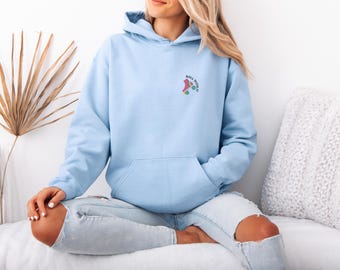 Embroidered Roll With It Hoodie, Roller Skating Hoodie, Gifts for Roller skaters Hoodie, Groovy Rollerskating Hoodie