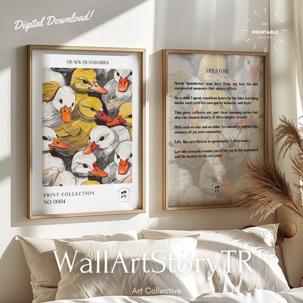Duck Nursery Print, Quack Quandaries, Cute Animal Poster, Cute Duck Poster, Kids Room Wall Art, Baby Duck Prints, Trendy Wall Art Cute Ducks