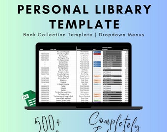 Personal Home Library Template | Book Tracker | Digital Tracker | Collectible Insurance Template | Book Collection Spreadsheet