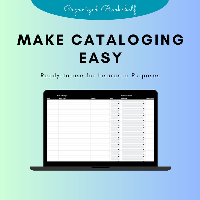 Personal Home Library Template Book Tracker Digital Tracker