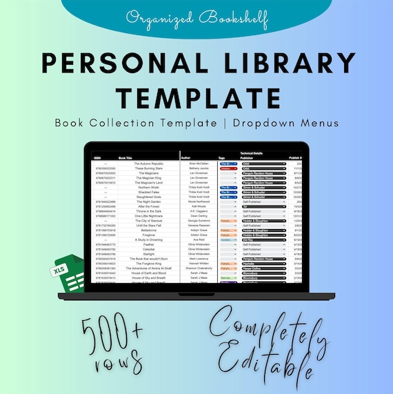 Personal Home Library Template | Book Tracker | Digital Tracker | Collectible Insurance Template | Book Collection Spreadsheet