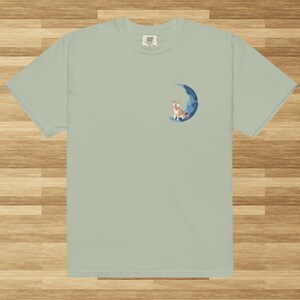 Doge Moon Watercolor t-shirt (premium heavyweight cotton, unisex)