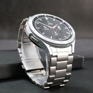 Gapless matte titanium horlogeband voor Samsung Galaxy Watch 7/6/5/4 40 mm 44 mm, Galaxy 6 Classic 43 mm 47 mm, 5 Pro, Galaxy 4 Classic 42 mm 46 mm