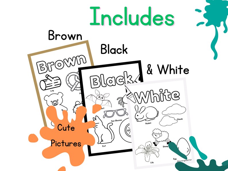 The Colors Book Colors Worksheet Set - Etsy