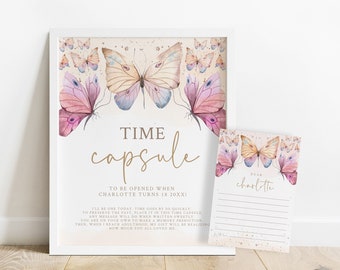 Butterfly First Birthday Time Capsule, Butterfly Girls 1st Birthday, First Birthday Girl Time Capsule, 1st Birthday Time Capsule, PP-FB1