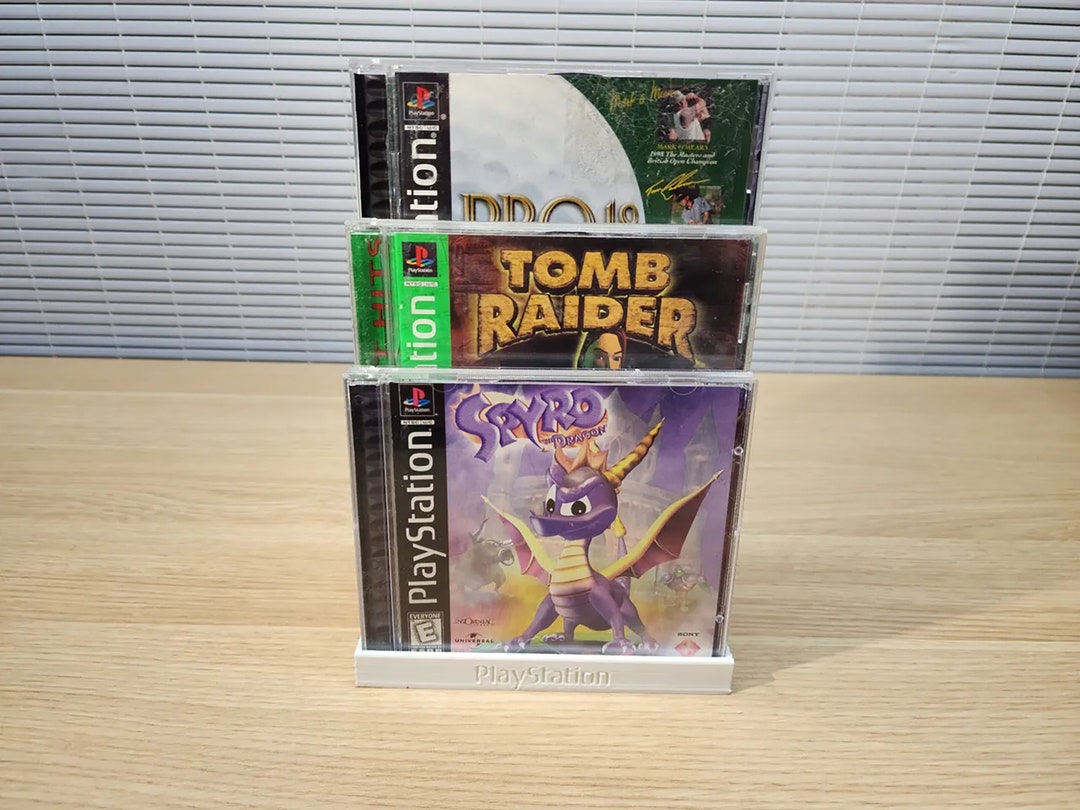 Sony Playstation 1 PS1 Game Case Display Stand Tiered Disc Holder Rack