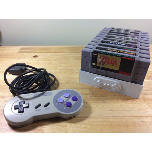 Cartridge Stand for Super Nintendo SNES, Dust Protector Game Sleeve Holds 9 Game Cartridge