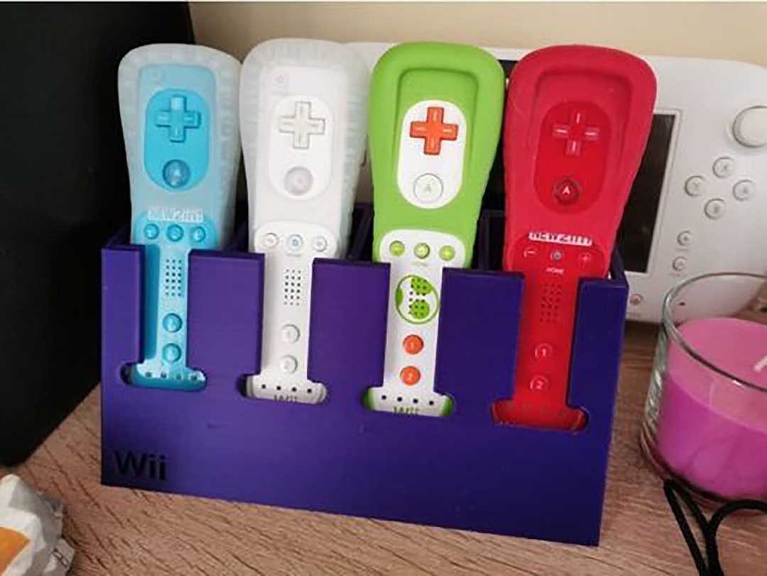 Nintendo Wii Mote Holder Quad Controller Display Stand With Logo Holds