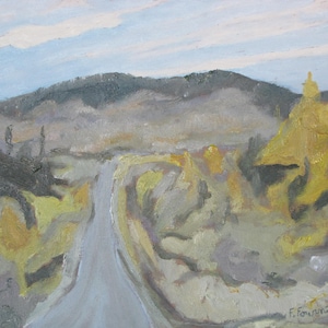 Landscape Painting, Original Painting, Impressionist Painting, Outdoor Painting, Country Road, Fournier, &quot;Towards The Mountain&quot;, 10x12