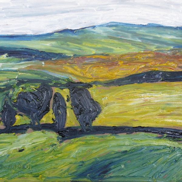 Original Painting, Oil Painting, Impressionist Painting, Landscape Painting, Fall Painting, Tree Painting, Fournier, "The Four Trees", 16x20