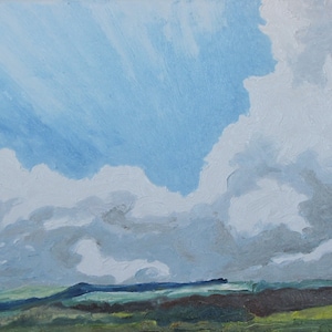 Landscape Painting, Cloudscape Painting, Original Painting, Sky Painting, Impressionist Painting, Fournier, "Raising Clouds", 16x20