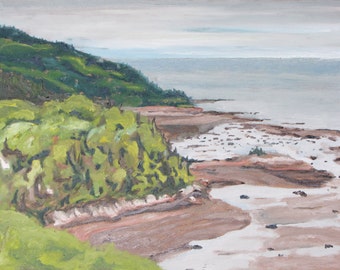 Original Painting, Landscape Painting, Impressionist Painting, Beach Painting, Fournier, "The Dunes, Tadoussac Quebec, Canada", 14x18