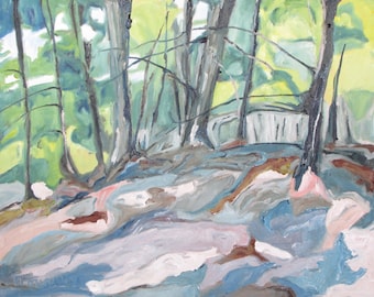 Large Painting, Original Painting, Impressionist Painting, Forest Painting, National Park Painting, Fournier, "The Forest Floor", 24x30