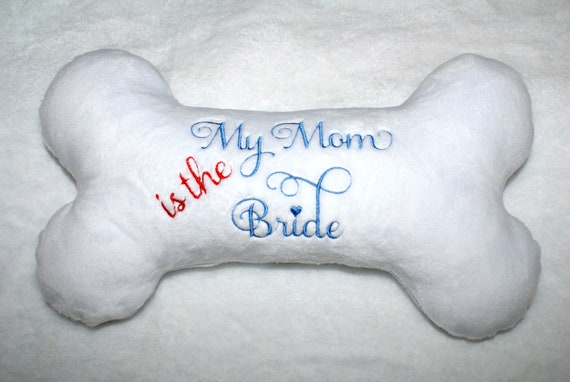 Dog Bone Engagement Double Squeaker Dog Toys My Mom is the Bride