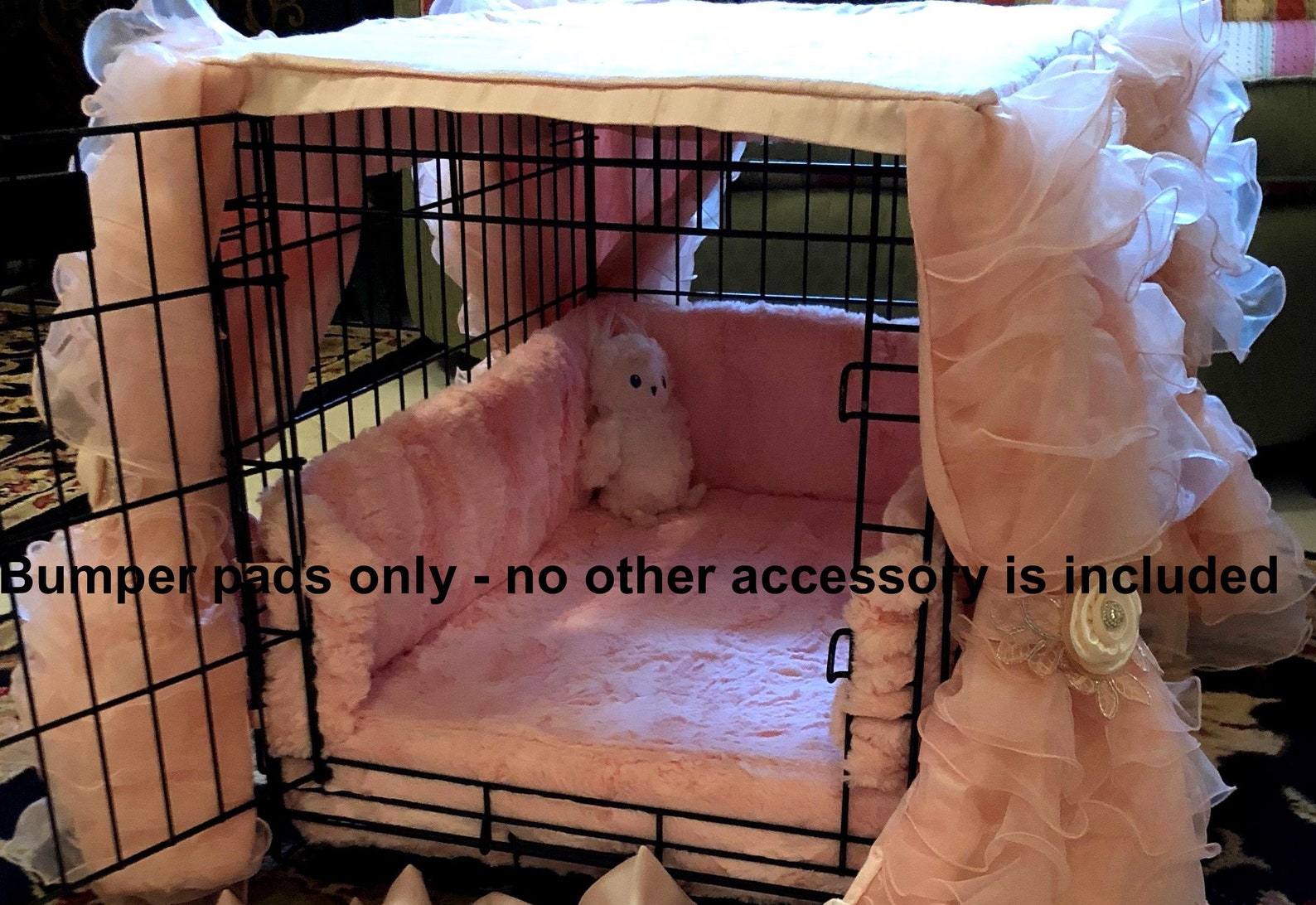 Dog Crate Bumper Pads Dog Kennel Bumper Pads Minky Fur Etsy