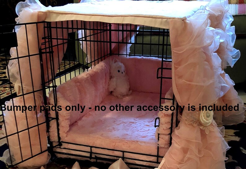 Dog Crate Bumper Pads Dog Kennel Bumper Pads Minky Fur Etsy