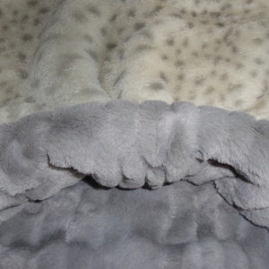 Snow Lynx Seal Minky Fur Snuggle Sack - Dog Bed -Plush Minky Fur - 18&quot; x 20&quot; - 20&quot; x 24&quot; - 23&quot; x 26&quot; - Includes Embroidered Personalization