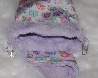 Hedgehog - Snuggle Sack- Pouch for Hedgehog - 9" x 9" - Loops and NiteIze® Option