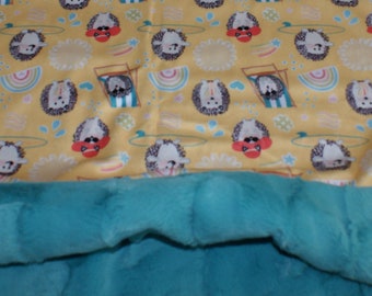 Snuggle Sack -Hedgehog Blanket - Blanket and Snuggle Sack sold as Set or Individual Pieces - Beach Hedgehog