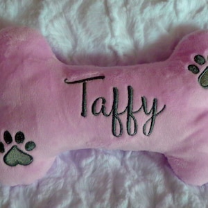 Dog Bone Embroidered Bone Double Squeaker Dog Toys Personalized with Name 6x10, or 8x12 image 1