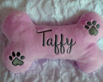 Dog Bone - Embroidered Bone - Double Squeaker Dog Toys - Personalized with Name   - 6"x10", or 8"x12"