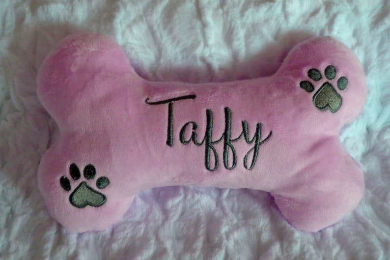 Dog Bone Embroidered Bone Double Squeaker Dog Toys Personalized with Name 6x10, or 8x12 image 1