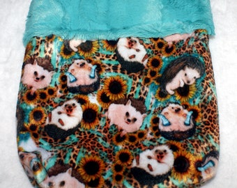 Ultimate Luxury Cuddle Snuggle Sack, Pouch for Hedgehogs - 9" x 9" - Exclusive ChillyPaws design - Choice of Lining Colors