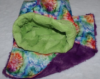 TieDye Minky Snuggle Sack with Blanket (optional), Guinea Pigs, Gliders, Chinchillas, Rats and other Tiny Pets