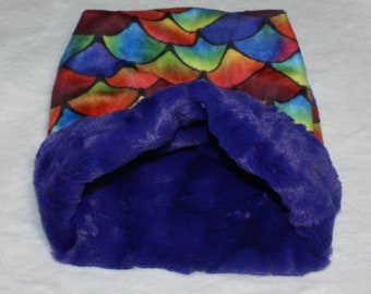 Mermaid Scales Snuggle Sack  - Multicolor Scales - Minky - 9" x 9"