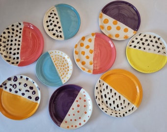 Fun coloured side plates