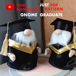 graduate gnome pattern pdf scandinavian gnome in a conglomerate cap gnome DIY HandMade + free video tutorial