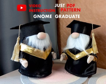 graduate gnome pattern pdf scandinavian gnome in a conglomerate cap gnome DIY HandMade + free video tutorial