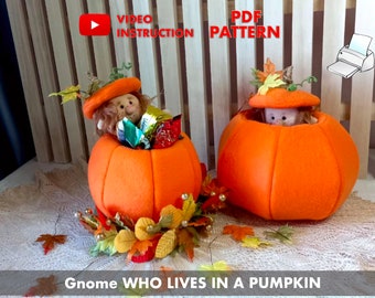 Autumn Gnome in Pumpkin PDF Pattern: Scandinavian DIY (Free Video)