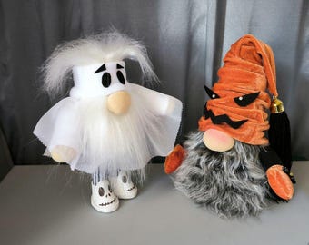 Halloween Gnome PDF Patterns: Ghost & Orange Hat Gnomes (Set of 2) (Digital Download)