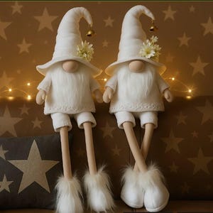 Patrón de costura PDF de gnomo elfo blanco: decoración escandinava DIY