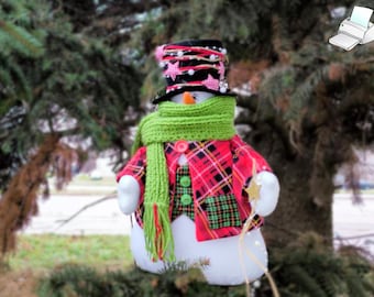 Snowman Sewing Pattern PDF: 35cm Christmas Decoration (Video Tutorial)