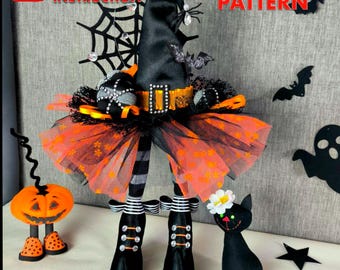 Witch Hat with Legs PDF Pattern: DIY Halloween Decor (18" Tall) + Video