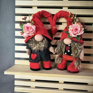 Modello PDF - Dolce coppia di gnomi di San Valentino modello PDF gnomo PDF gnomo scandinavo gnomo fiore fai da te fatto a mano + video tutorial gratuito