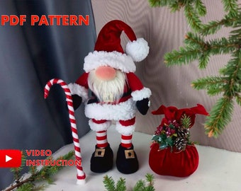 Patrón de costura para gnomo de Papá Noel: Navidad escandinava DIY (Patrón PDF)