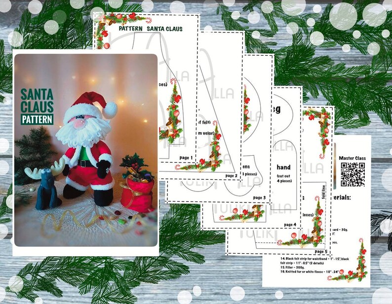 Santa Claus Gnome Sewing Pattern: DIY Scandinavian Christmas (PDF ...