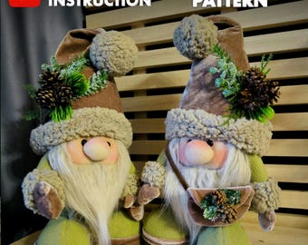 Patrón de costura en PDF "Pequeño Gnomo del Bosque" / 35 cm (13,8") DIY escandinavo hecho a mano + videotutorial gratuito