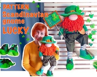 Patrón PDF de gnomo duende de la suerte: Gnomo escandinavo DIY (Videotutorial)
