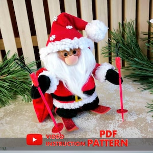 Padrão de Costura de Gnomo de Papai Noel: Decoração de Natal DIY (Padrão em PDF)
